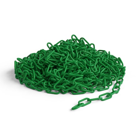 Green Plastic Chain, 2 In, 25 Ft. Long